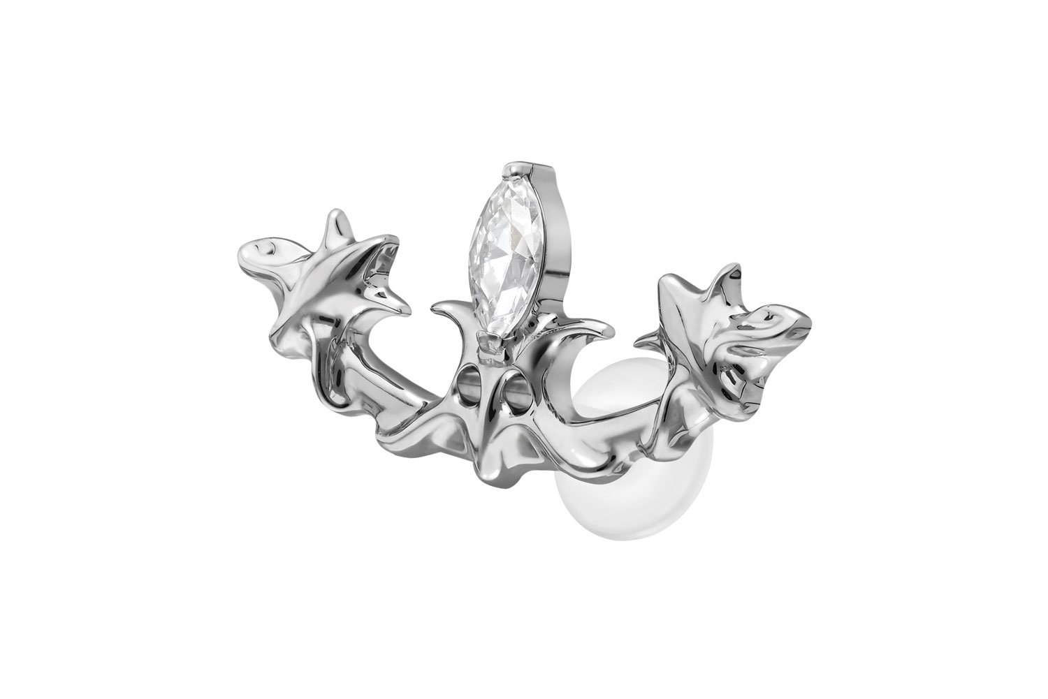 PTFE Labret Piercing mit Innengewinde + Titan-Aufsatz GOTISCHES DESIGN